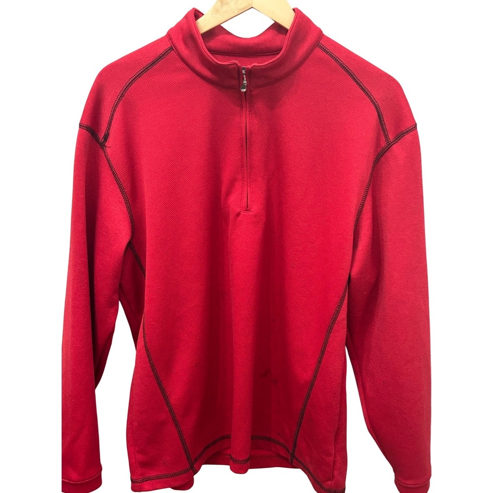 Pebble Beach Performance Men's Medium Red 1/4 Zip Long Sleeve Golf Pullover Med
